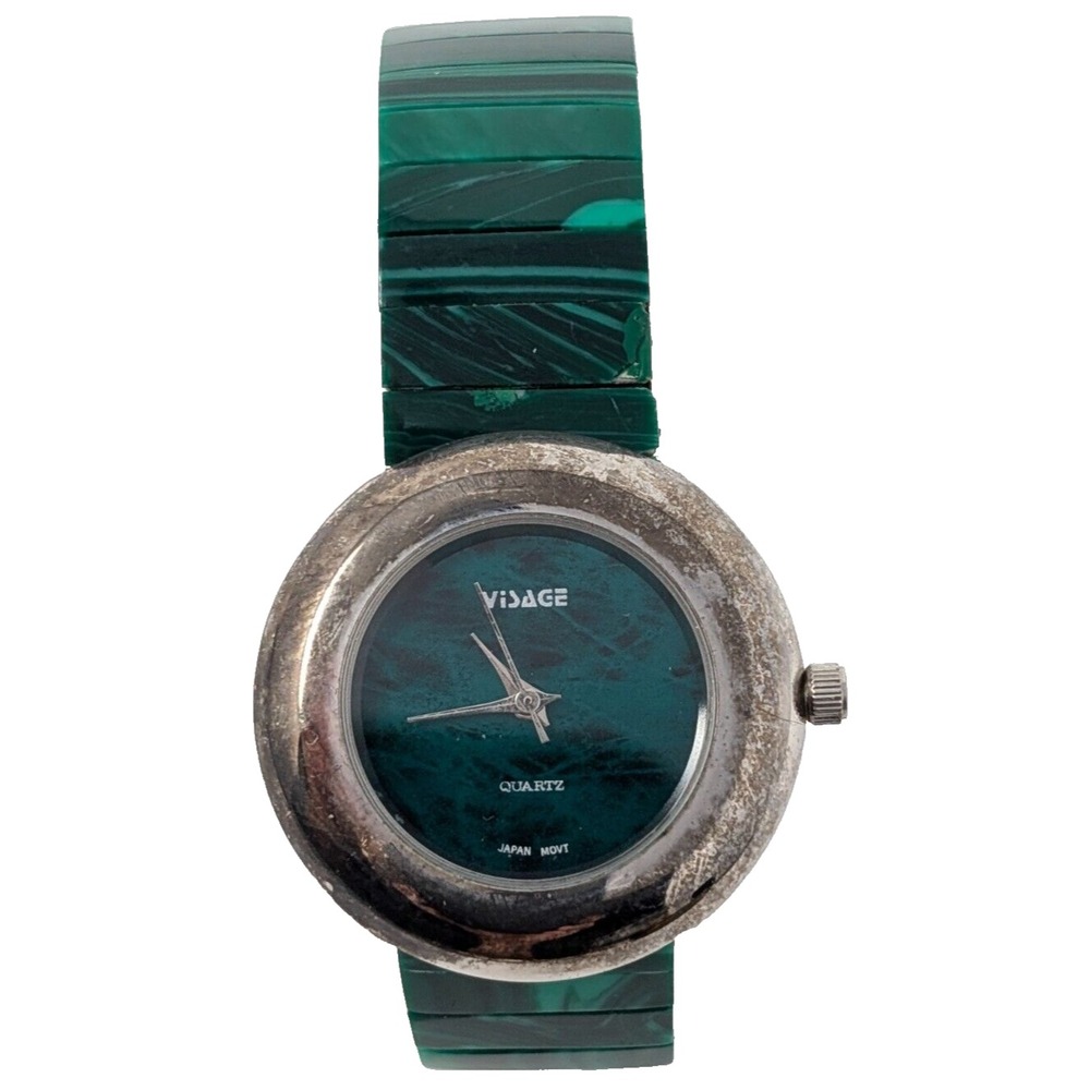 Visage‎ Green Marble Style Quartz Watch Japan Movement Luxury Adjustable Vintage